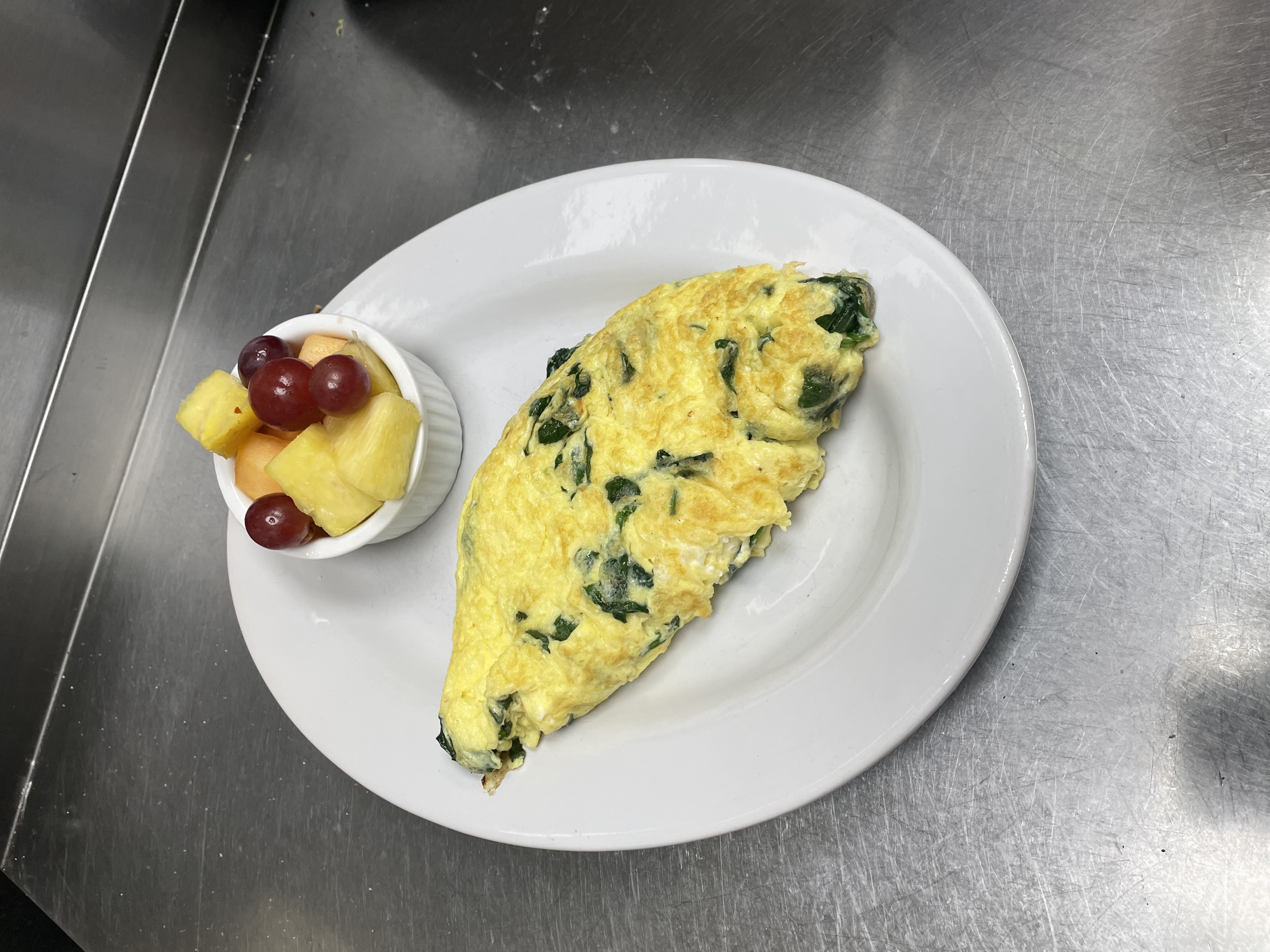 Spinach, Mushrooms & Feta omelet